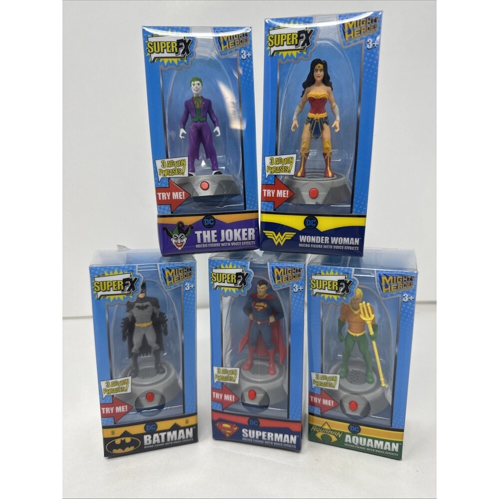 NEW Super FX Mighty Heroes DC Comics Talking Collectibles Justice League & Joker